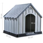 Men(337894)niche pour chiens gris 92x87x91 cm plastique
