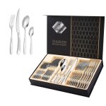 M�nag�re 24 pi�ces argent� avez bo�te - cadeau ensemble de couverts pour 6 personnes