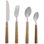 M�nag�re 24 pi�ces - jean dubost - round - manche en abs effet bois