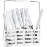 Mnagre 24 pices - paris prix - geometric - mtal - blanc - compatible lave - vaisselle