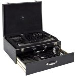 Mnagre 84 pices coffret bois 45cm noir