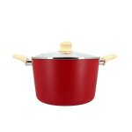 Faitout 24cm colorama magenta - en aluminium - revetement antiadhesif en ceramique