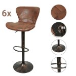 Mengda lot de 6 tabouret de bar en cuir synth�tique tabouret pivotant � 360� avec dossier repose - pieds ...