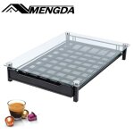 Porte - capsules en verre mengda - rangement pour 60 dosettes avec tiroir m�tallique et support de machine ...