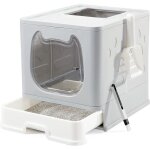 Bac � liti�re pour chat - mengda - pliable avec couvercle - bac de tiroir et pelle � liti�re - portable ...