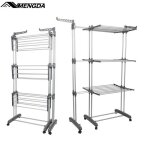 Mengda etendoir � linge int�rieur et ext�rieur 3 niveaux solide �tendoir linge pliable avec roues et ...
