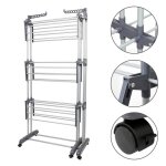 Mengda etendoir linge int�rieur avec roues et extensible (75 - 142. 5) * 64 * 170 cm