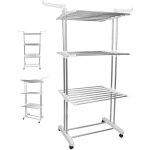 Mengda etendoir � linge en m�tal 4 �tages �tendoir interieur pliable avec roues et extensible pour int�rieur ...