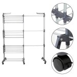 Mengda �tendoir linge pliable avec roues et extensible (75 - 142. 5) * 64 * 170 cm