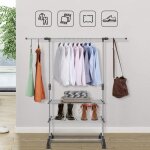 Mengda �tendoir � linge reglable hauteur pour int�rieur ext�rieur et buanderie en acier inoxydable et ...