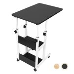 Mengda noir - bureau dordinateur en bois de bureau dordinateur portable de chevet r�glable en hauteur ...