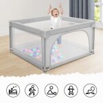 Mengda parc bebe 120x120cm parc bebe pliable parc pour bb grande avec filet respirant et fermeture ...