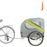 Remorque de v�lo pour chien mengda - pliable facile � installer - gris jaune