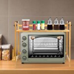 Support micro - ondes - mengda - �tag�re en bambou - rangement cuisine - design pratique - �conomie despace ...