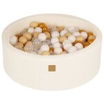 Piscine � balles - meowbaby� - boucle blanc - 90x30cm - dor� / beige / blanc / transparent - mixte