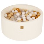 Meowbaby� boucle blanc piscine � balles ronde 90x40cm balles: dor� / beige / blanc / transparent