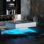 Merax table basse à led contemporaine - laqué blanc brillant - l100cm Merax table basse à led contemporaine - laqué blanc brillant - l100cm