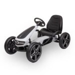 Go kart à pédale mercedes - pour enfants - 3 à 7 ans - roues eva - blanc Go kart à pédale mercedes - pour enfants - 3 à 7 ans - roues eva - blanc