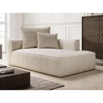 M�ridienne droite en velours c�tel� grosses c�tes beige pineta