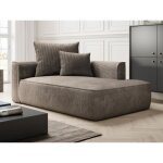 M�ridienne droite en velours c�tel� taupe pineta