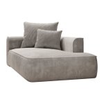 M�ridienne droite en velours c�tel� beige pineta