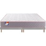 Merinos ensemble matelas sommier 160 x 200 au lit 160x200 + 2 sommiers anthracite pieds