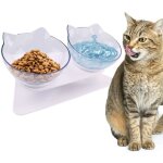 Merkmak double bol de chat gamelle aliments antidérapant avec support en plastique pour les chats et ... Merkmak double bol de chat gamelle aliments antidérapant avec support en plastique pour les chats et ...