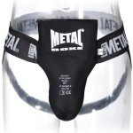 Metal boxe coquille semi - pro homme - protection bas - ventre pu noir maintien �lastique