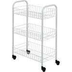 Metaltex chariot de cuisine avec 3 paniers siena blanc Metaltex chariot de cuisine avec 3 paniers siena blanc