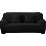 Metisbox housse de canapé 3 places avec accoudoir extensible - pour clic - clac - noir Metisbox housse de canapé 3 places avec accoudoir extensible - pour clic - clac - noir