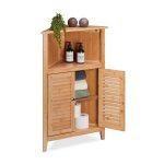 Relaxdays meuble d?angle bambou hxlxp: 92x58x30 cm rangement pour salle de bain avec 2 portes à lamelles ... Relaxdays meuble d?angle bambou hxlxp: 92x58x30 cm rangement pour salle de bain avec 2 portes à lamelles ...