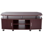 Meuble banc tv design contemporain multi - rangements : 2 portes niche centrale �tag�re grand plateau ...