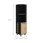 Meuble bar dangle kaia avec 1 porte et étagère à bouteiles Meuble bar dangle kaia avec 1 porte et étagère à bouteiles