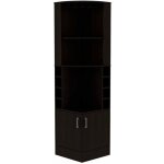 Meuble bar dangle syrah avec porte - verres 180. 594 cm h x 46. 9 cm l x 46. 9 cm p noir