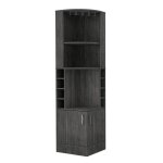 Meuble bar dangle syrah avec porte - verres 180. 6 cm h x 46. 9 cm l x 46. 9 cm p chêne gris Meuble bar dangle syrah avec porte - verres 180. 6 cm h x 46. 9 cm l x 46. 9 cm p chêne gris