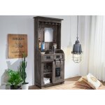 Meuble bar industriel en manguier laqu� blanchi - massivmoebel24 - railway n� 341 - 75x35 cm - beige ...