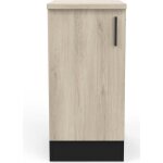 Meuble bas de cuisine 1 porte coloris chne kronberg noir mat - longueur 40 x hauteur 85 x profondeur ...