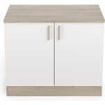 Meuble bas de cuisine coloris chne kronberg blanc - longueur 100 x hauteur 85 x profondeur 60 cm