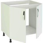 Meuble bas de cuisine pour evier 2 portes coloris blanc - hauteur 85 x longueur 80 x profondeur 58 cm ... Meuble bas de cuisine pour evier 2 portes coloris blanc - hauteur 85 x longueur 80 x profondeur 58 cm ...
