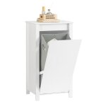 Meuble bas de salle de bain bzr100 - w sobuy - 1 panier  linge amovible blanc 45x35x855