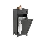 Meuble bas de salle de bain bzr73 - dg sobuy - avec1 tiroir et 1 panier  linge - gris - 40x38x90cm