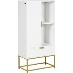 Kleankin - armoire de salle de bain - bois - 60x30x120cm - blanc