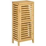 Kleankin - armoire de salle de bain en bambou - bambou - 30x19. 9x70cm - bois naturel