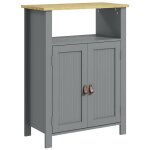 Kleankin - meuble bas de salle de bain - bois - 60x30x80. 5cm - gris