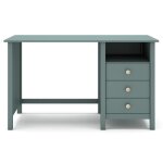 Meuble de bureau table de bureau avec 3 tiroirs coloris vert ptrole - longueur 120 x profondeur 54 x ...