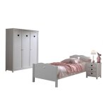 Meuble de chambre amori - vipack - bois blanc - 3 pi�ces - 159 x 57 x 190 cm