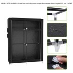 Meuble de chambre!!! penderie armoire à quatre compartiments avec deux tringles noir pur 108 x 45 x 170 ... Meuble de chambre!!! penderie armoire à quatre compartiments avec deux tringles noir pur 108 x 45 x 170 ...
