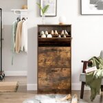 Meuble � chaussures � 3 abattants - vasagle - lbc030x01 - petite entr�e salon chambre - marron rustique ...