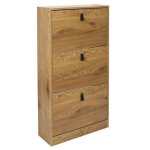 Meuble à chaussures 3 portes abbott 117cm naturel Meuble à chaussures 3 portes abbott 117cm naturel