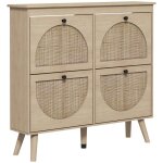 Homcom - meuble � chaussures - panneau de particules - 105x24x97. 5cm - bois naturel